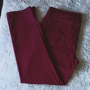 Burgundy Straight Leg Jeans